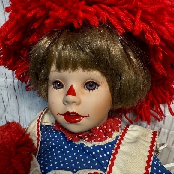 DANBURY MINT RAGGEDY ANN Porcelain vintage 80s Collectible doll GUC - Picture 13 of 15